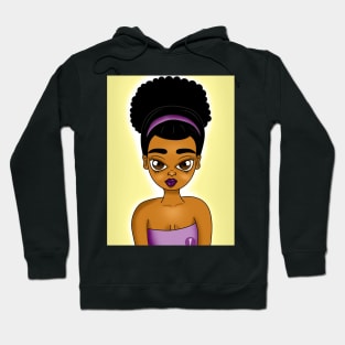 Brown skin girl, beautiful digital art illustrating Hoodie